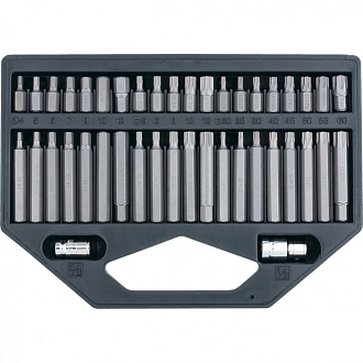 Набор бит HEX, TORX, SPLine, хвостовик-шестигранник 1/2, CrV, 42 шт. Stels - фото 1