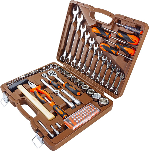 Фото 1 товара Набор инструмента универсальный 1/4", 1/2"DR, 88 предметов, Ombra