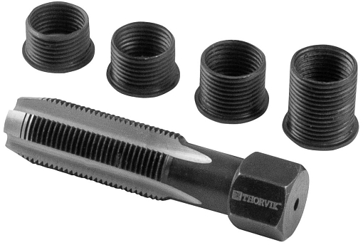 Фото 1 товара Набор для восстановления резьбы свечного отверстия М14х1.25, 5 предметов, THORVIK