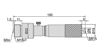 Нутромер НМ-500 (100-500 мм деление 0.01 мм) INSIZE - фото 2