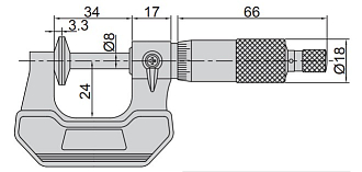 Микрометр МЗ-75, 50-75мм, 0.01мм невращ микровинт, INSIZE - фото 2