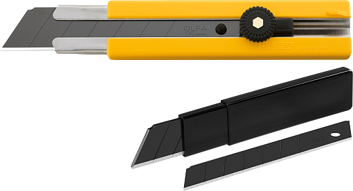 Фото 1 товара OLFA 25 мм, Нож с выдвижным лезвием OL-H-1BB/5BB