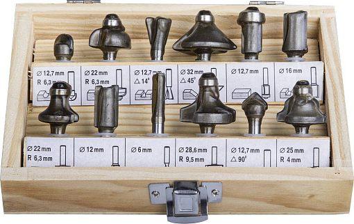 Фото 1 товара Набор фрез по дереву STAYER 12 шт, 2992-H12