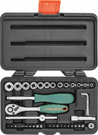 Фото 1 товара Набор головок торцевых 1/4"DR Super Tech, 41 предмет, Jonnesway