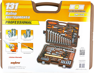 Набор инструмента универсальный 1/4", 3/8" и 1/2"DR, 131 предмет, Ombra - фото 4