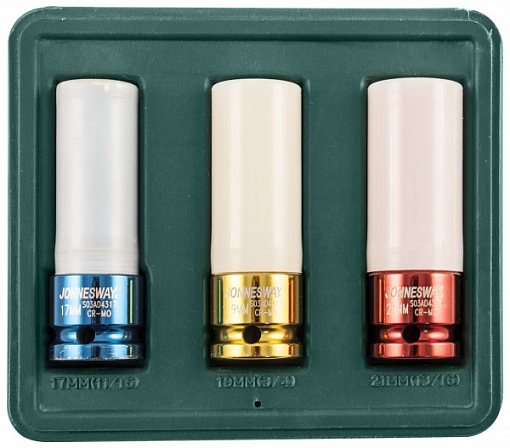 Фото 0 товара Набор головок торцевых ударных глубоких 1/2"DR для лекгосплавных колесных дисков, 17,19,21 мм, 3 предмета, Jonnesway