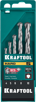 Набор сверл по твёрдым материалам HARD 29177-H5KRAFTOOL 5 шт: 4-5-6-8-10 мм - фото 6