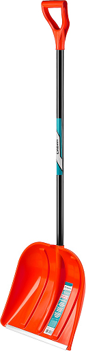 Фото 5 товара Лопата снеговая СИБИН 421845 410x415 мм, пластиковая, алюминиевый черенок, оранжевая