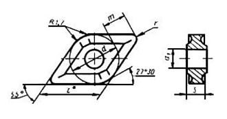 Пластина 4-гранная DNMG (13125)-150608 ромбическая Н10 (Т15К6),H10 - фото 2