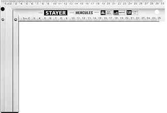 Угольник STAYER HERCULES 3432-30 Professional 300 х 2 мм, с усиленным алюминиевым полотном, жесткий столярный - фото 1