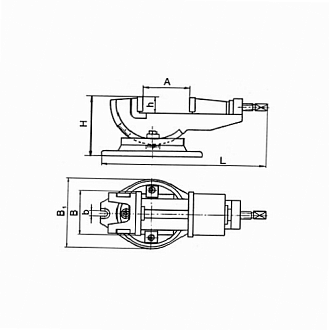 Тиски станочные чугун поворотные в 2х плоскостях 7200-0206-17 L=100мм - фото 2