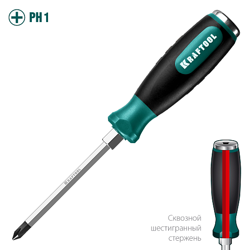 Фото 1 товара Отвертка PH1x75 мм, ударная, Kraftool
