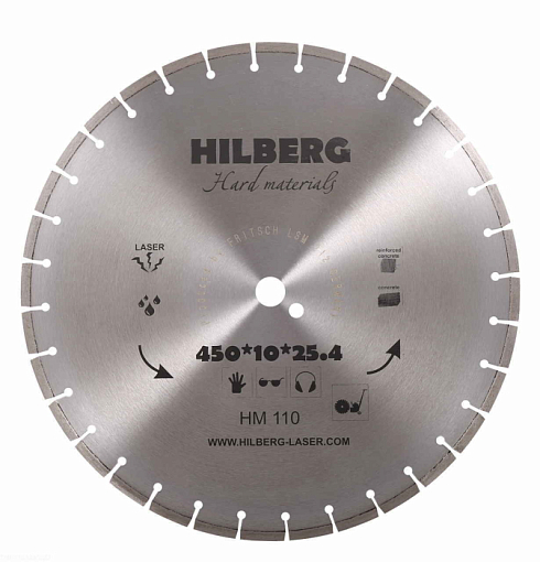 Фото 0 товара Диск алмазный отрезной 450*25,4 Hilberg Hard Materials Лазер