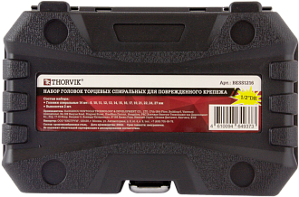 Набор головок торцевых спиральных для поврежденного крепежа 1/2"DR, 8-27 мм, 16 предметов, THORVIK - фото 3