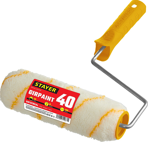Фото 1 товара Валик малярный STAYER 180 мм, d=40 мм, ворс 12 мм, ручка d=6 мм, 0315-18_z01