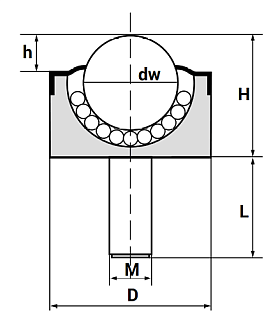 Шариковая опора (без фланца) SP 15 B-D-NF M16X15 TECHNIX - фото 2