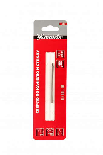 Фото 1 товара Сверло по керамической плитке, 3 мм, цилиндрический хвостовик Matrix