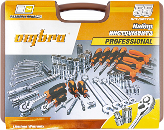 Набор инструмента универсальный 1/4", 1/2"DR, 55 предметов, Ombra - фото 3