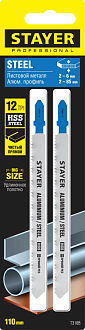 Полотна для эл/лобзика HSS STAYER по металлу (листовой, алюм. профиль), EU-хвостовик, шаг 1.8 мм, 110 мм, 2 шт., 159951-1.8_z02 Professional - фото 2