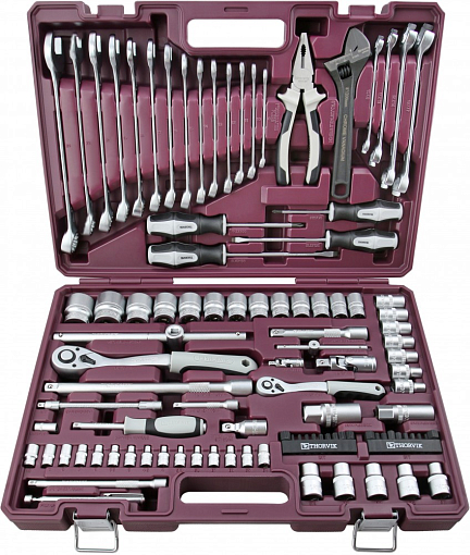 Фото 1 товара Набор инструмента универсальный 1/4", 1/2"DR, 101 предмет, THORVIK