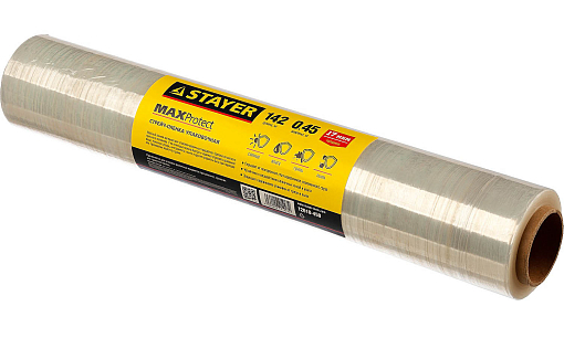 Фото 0 товара Стрейч пленка упаковочная MAXProtect STAYER 0.45 х 142 м, 17 мкм, 12610-450