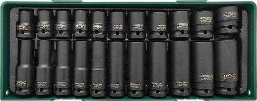 Фото 1 товара Набор головок ударных 1/2"DR в ложементе, 10-24 мм, 22 предмета, Jonnesway
