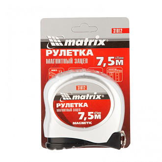 Рулетка Magnetic, 7,5 м х 25 мм, магн. зацеп Matrix - фото 5