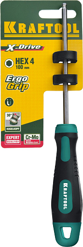 Фото 3 товара Отвертка HEX Ball 4х100мм, слесарная, Kraftool