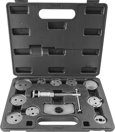 Фото 0 товара Приспособление для возврата поршней цилиндров дисковых тормозов в наборе, 12 предметов, THORVIK