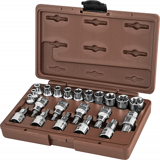 Набор головок торцевых, внешний TORX®, и насадок с вставками-битами TORX®, 22 предмета, Ombra - фото 4