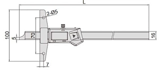 Штангенглубиномер ШГЦ-150, дел 0.01мм/ 0.0005", INSIZE - фото 2
