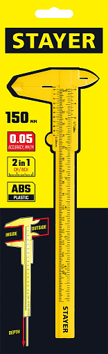 Фото 1 товара Штангенциркуль пластмассовый STAYER 150 мм, STANDARD 3440_z02