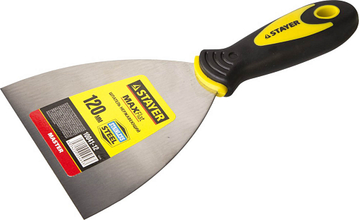Фото 1 товара Шпатель STAYER 120 мм, нержавеющее полотно, двухкомпонентная рукоятка,10041-12
