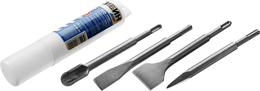 Фото 0 товара Набор зубил СИБИН 200 мм, 4 шт., SDS-Plus, 29240-H4