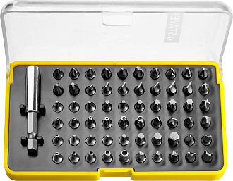 Набор бит с магнитным адаптером STAYER 61 предмет, 26084-H61 - фото 1