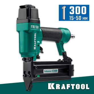 Нейлер (гвоздезабиватель) пневматический для гвоздей KRAFTOOL 31961 тип 300 (15-50 мм) - фото 1
