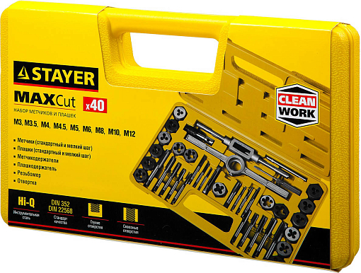 Фото 3 товара Набор метчиков и плашек MaxCut STAYER 40 предметов, легированная сталь, 2805-H40_z01