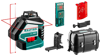 Лазерный нивелир с детектором в кейсе KRAFTOOL LL360 4 34645-4 Professional линейный - фото 1