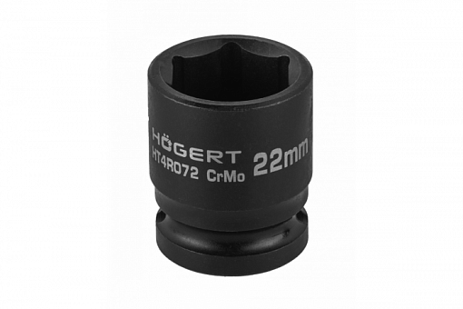 Фото 0 товара Головка торцевая ударная шестигранная 1/2", 22 мм, DIN 3121, CrMo HOEGERT