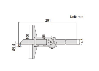 Штангенглубиномер ШГЦ-200, 0.01мм/0.0005", INSIZE - фото 2