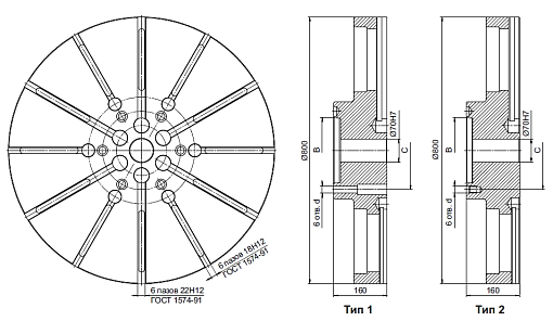 Фото 1 товара Планшайба токарная ПШ-800.70.К11 БЗСП