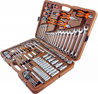 Набор инструмента универсальный 1/4", 3/8" и 1/2"DR, 141 предмет, Ombra - фото 2