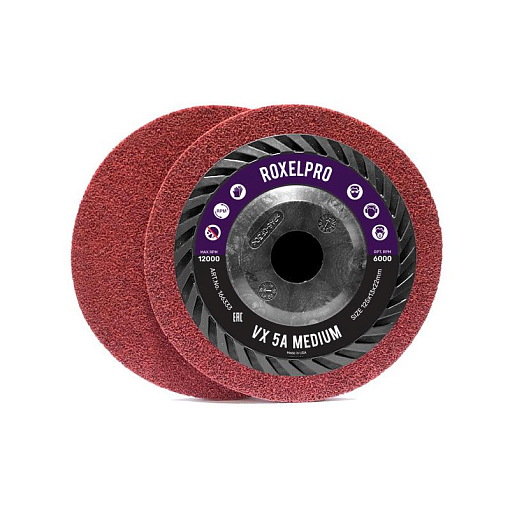 Фото 0 товара 166625 Нетканый прессованный круг ROXPRO VX 115x13x22мм, Triммable, 5A, Medium