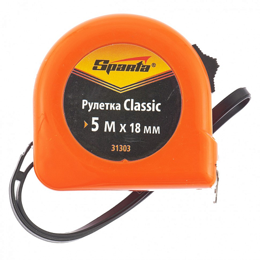 Фото 0 товара Рулетка Classic, 5 м х 18 мм, пластиковый корпус Sparta