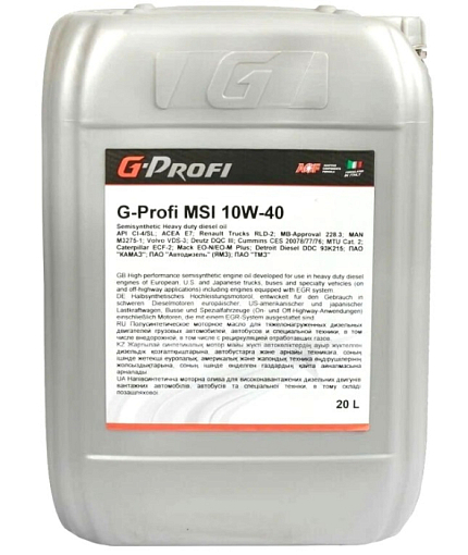Фото 0 товара Моторное масло G-Profi MSI 10W-40, 20л