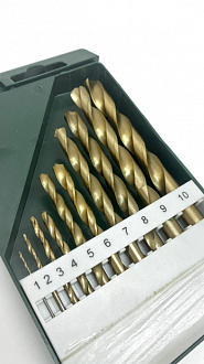 Набор сверл 1-10мм (10 шт.) кл.А1 TiN(КИБ) НС-11 Sekira - фото 1