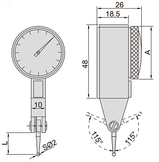 Индикатор ИРБ 0.2мм дел 0.001мм, INSIZE - фото 2