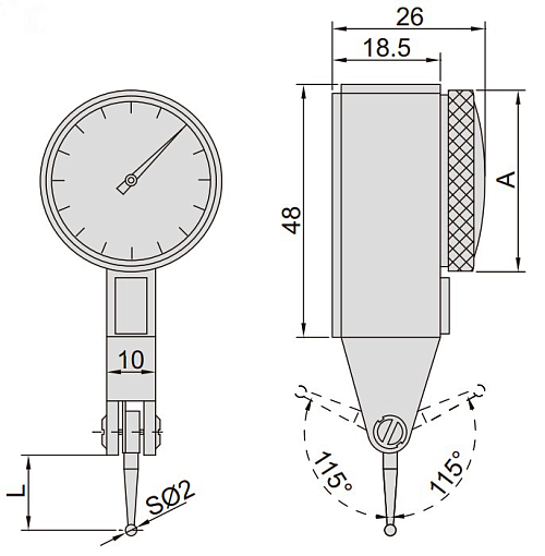 Фото 1 товара Индикатор ИРБ 0.2мм дел 0.001мм, INSIZE