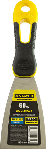 Фото 1 товара Шпатель STAYER 60 мм, нержавеющее полотно, двухкомпонентная рукоятка, 10045-06
