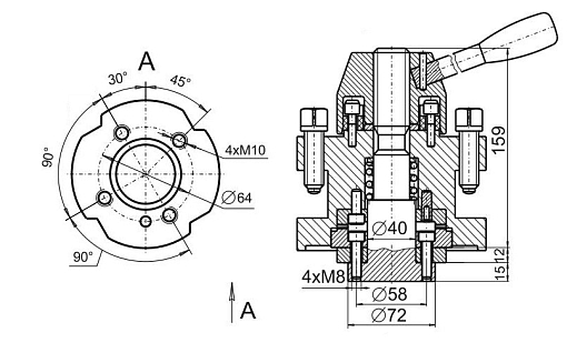 Фото 1 товара Резцедержатель 4-х позиционный с зубьями «Хирт» РД-4П-01 (с зубьями «Хирт») БЗСП